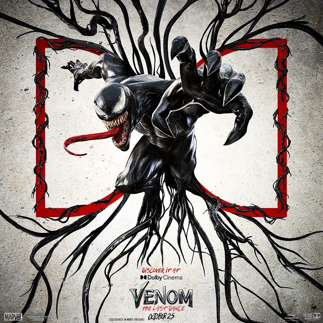 Venom atrapa el logotipo de Dolby en Venom: The Last Dance Póster