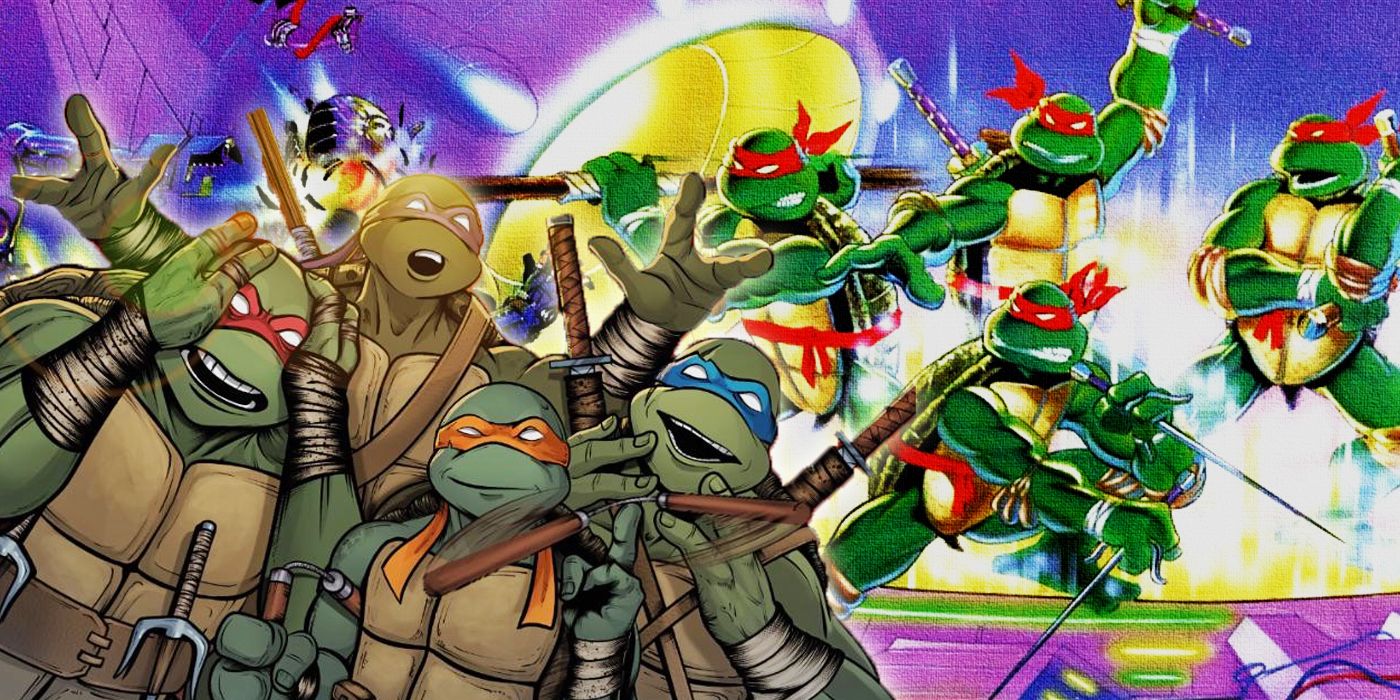 Split image of the TMNT from IDW and Mirage Studios comics