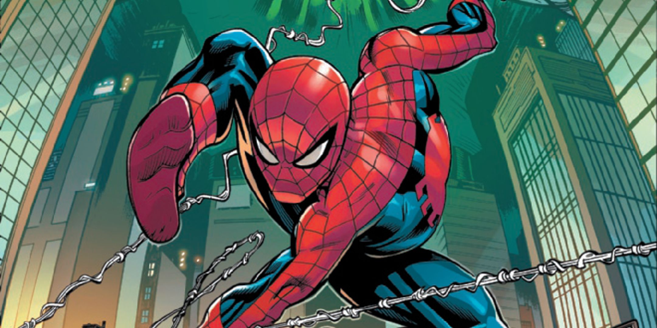 Peter Parker swings through the city on the cover of Amazing Spider-Man #61.