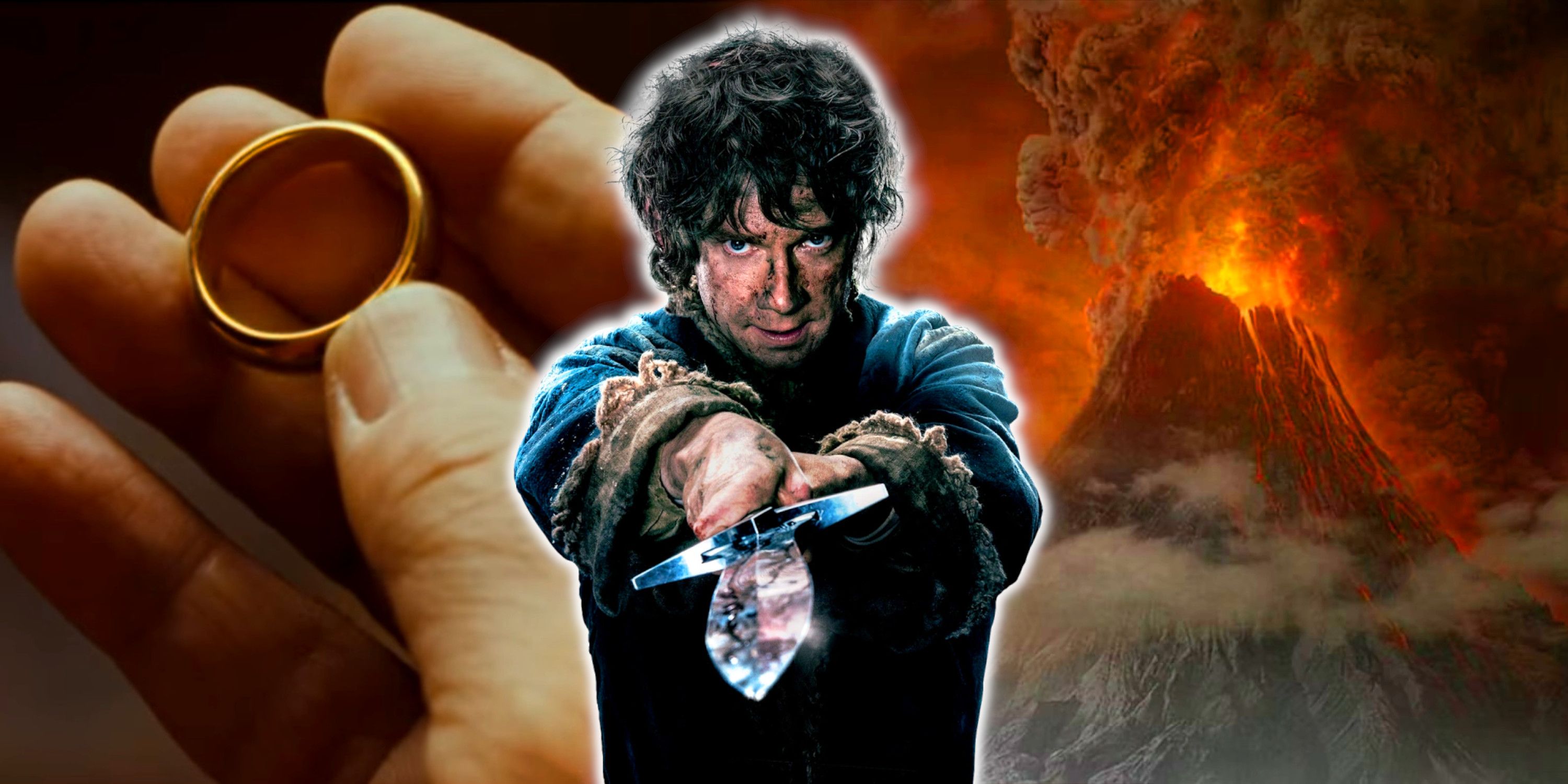 Bilbo, One Ring and Mount Doom from The Hobbit and The Lord of the Rings