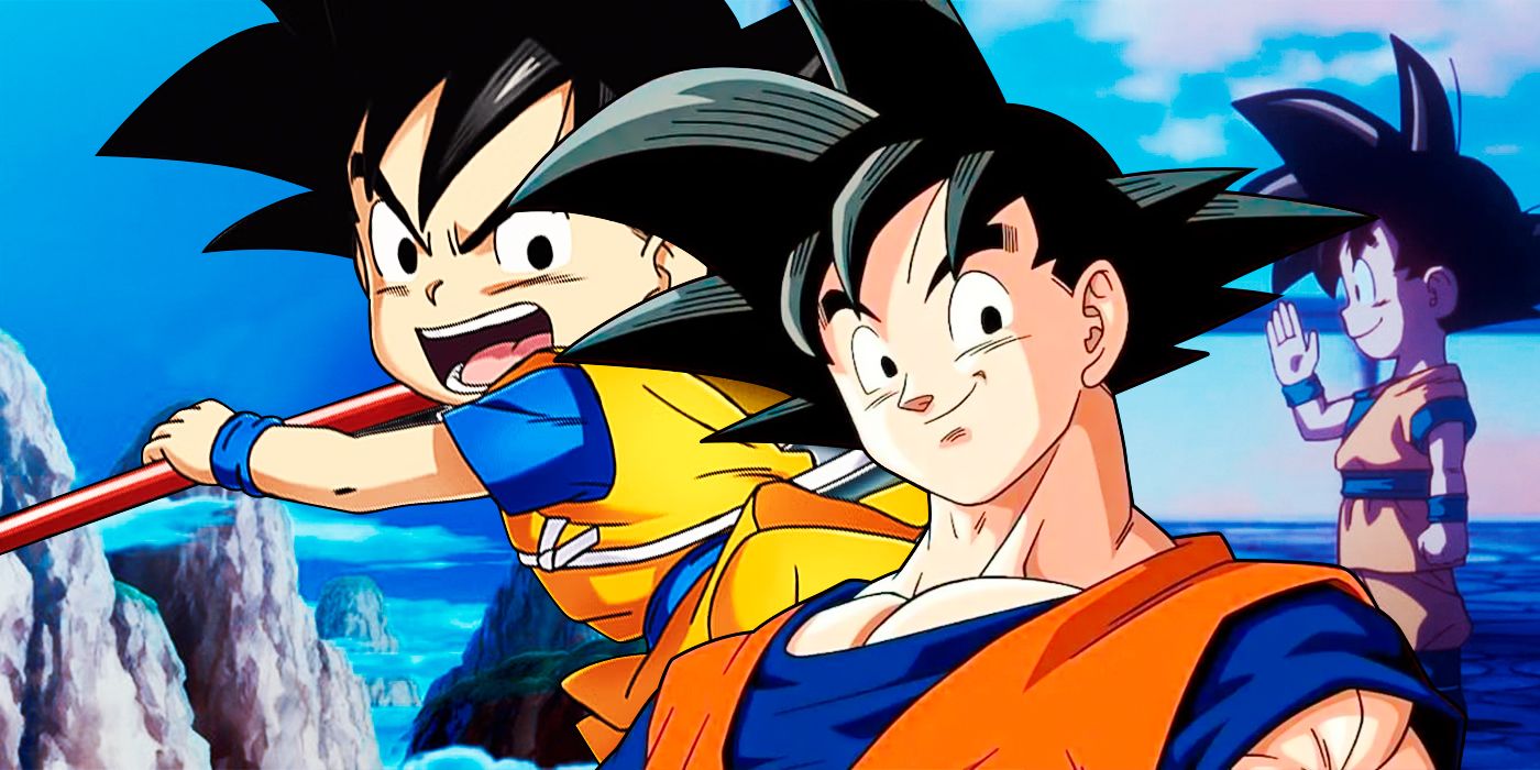 Classic DBZ Goku next to DAIMA Goku