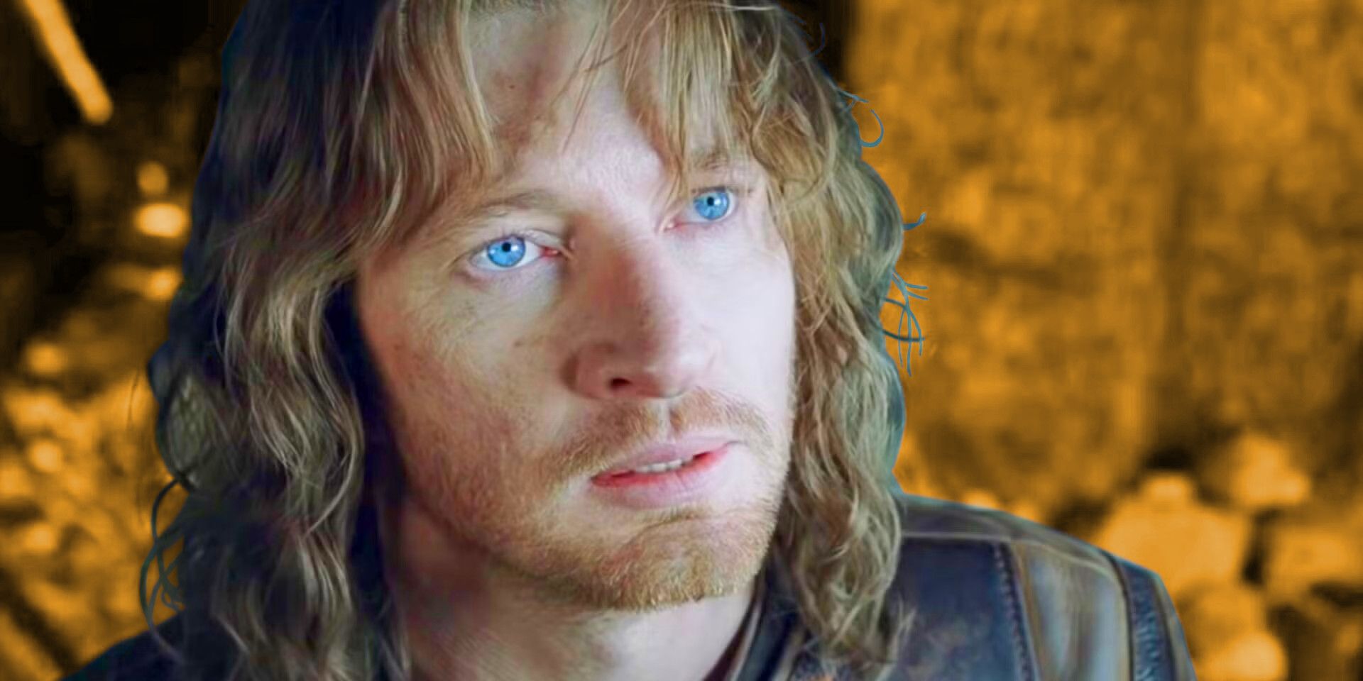 David Wenham as Faramir from The Lord of the Rings against an orange background