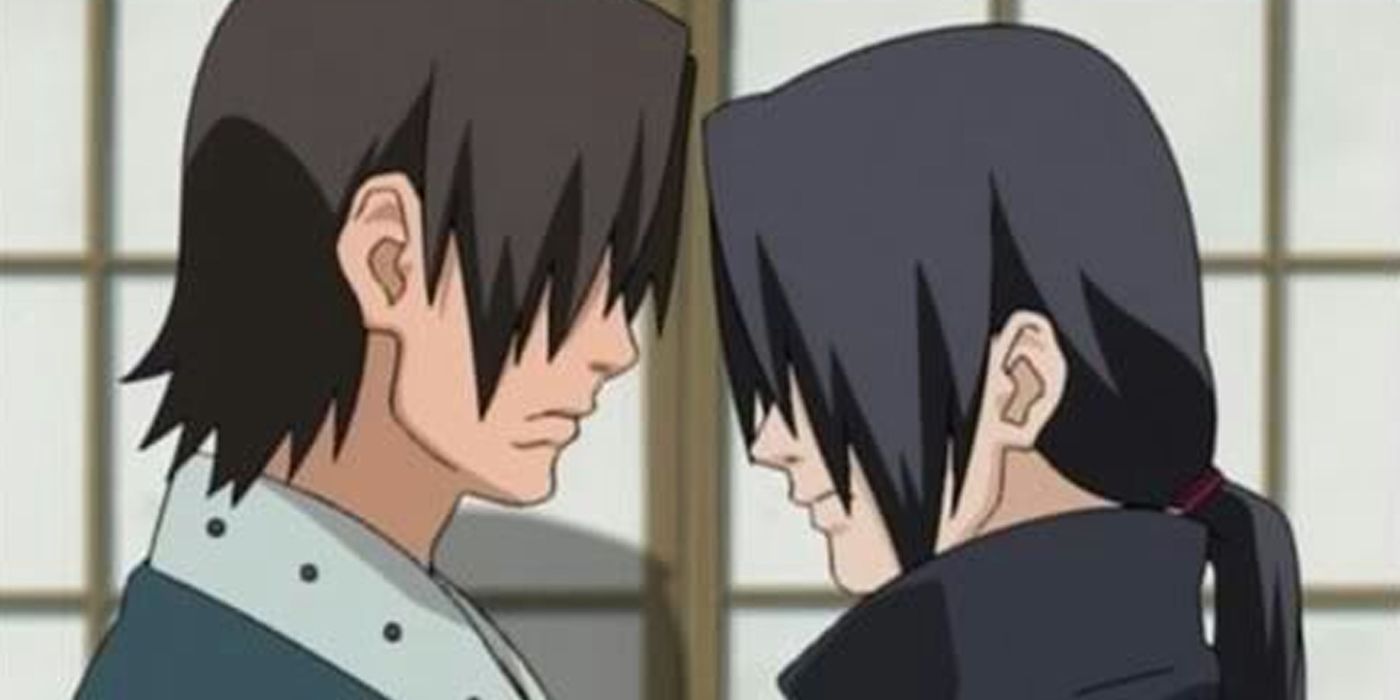 Fugaku e Itachi Uchiha tendo palavras tensas no flashback de Naruto Shippuden