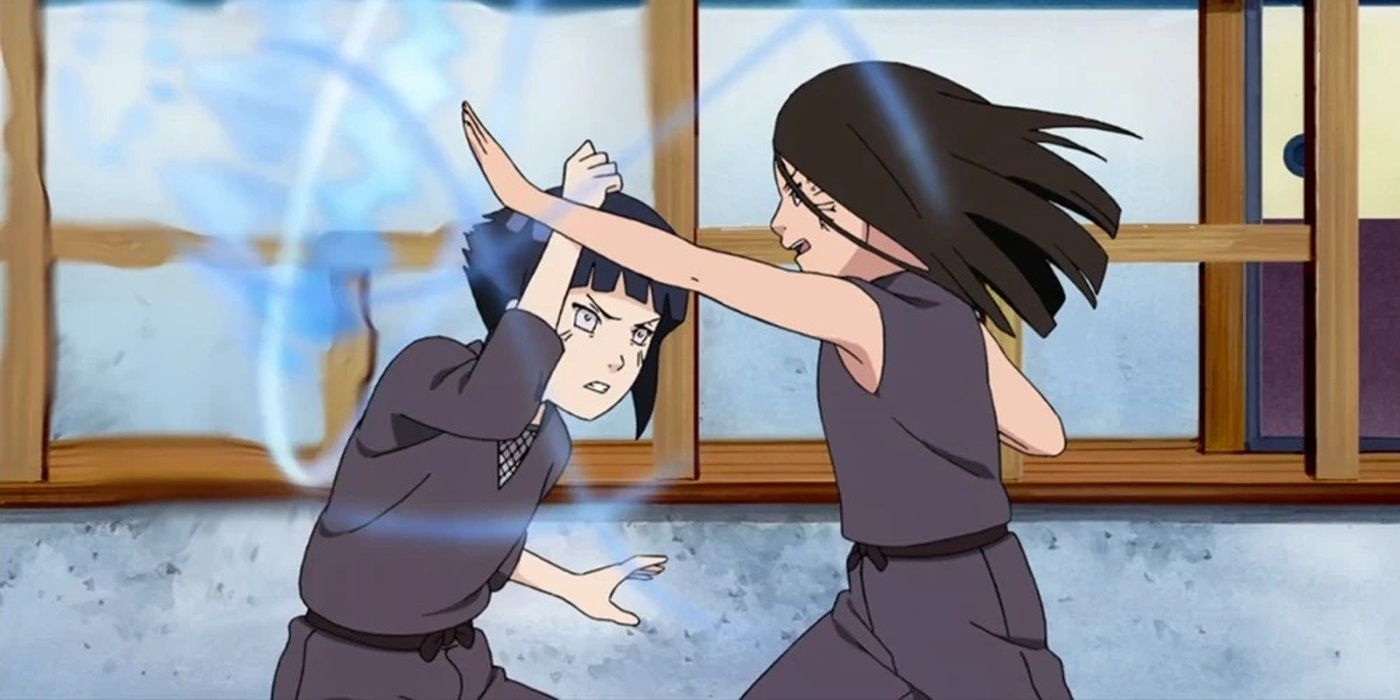 Hinata and Hanabi duel as children