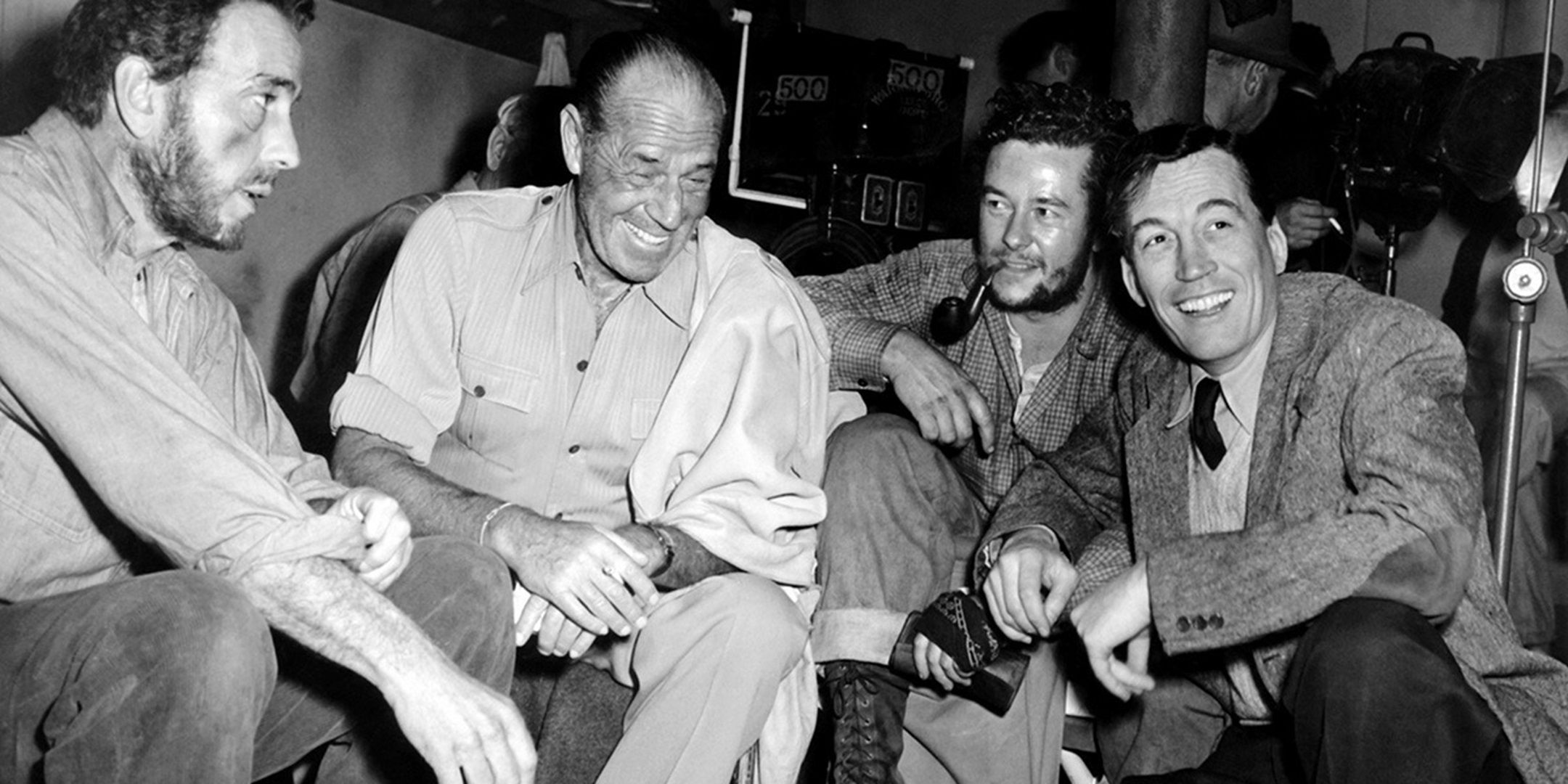 John Huston joking with the cast of Treasure of the Sierra Madre