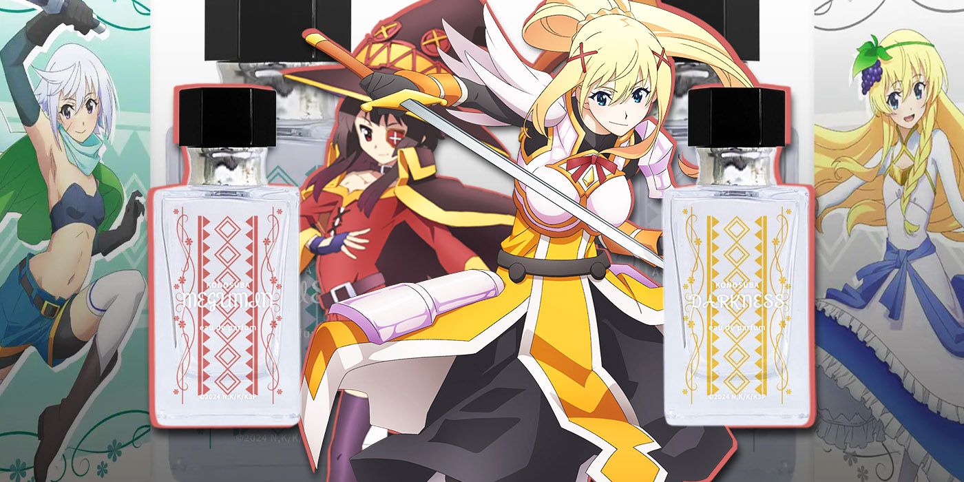 KonoSuba's Darkness, Megumin, Chris, and Eris with official character perfumes