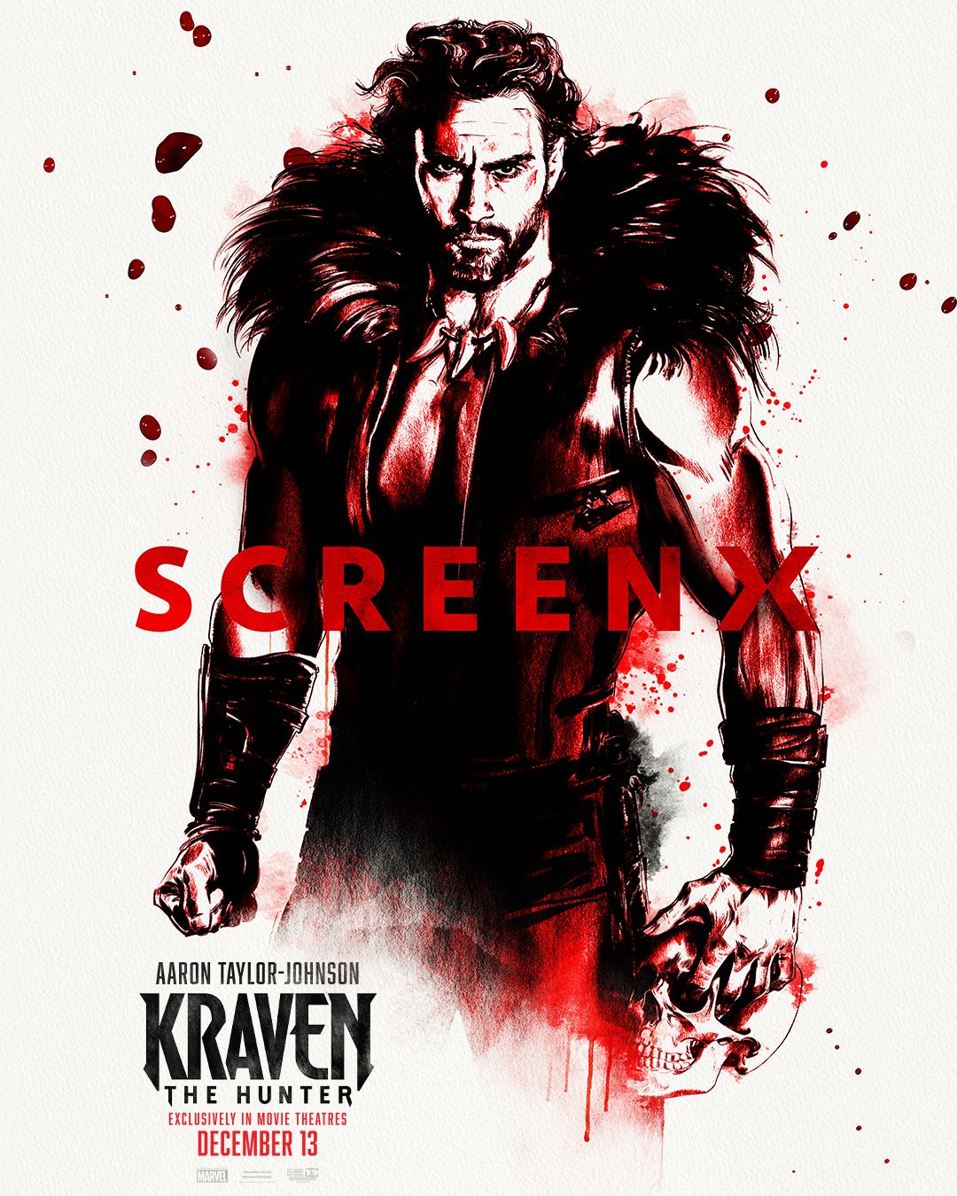 Kraven the Hunter's ScreenX Poster Teases the R-Rated Film's Bloody Violence