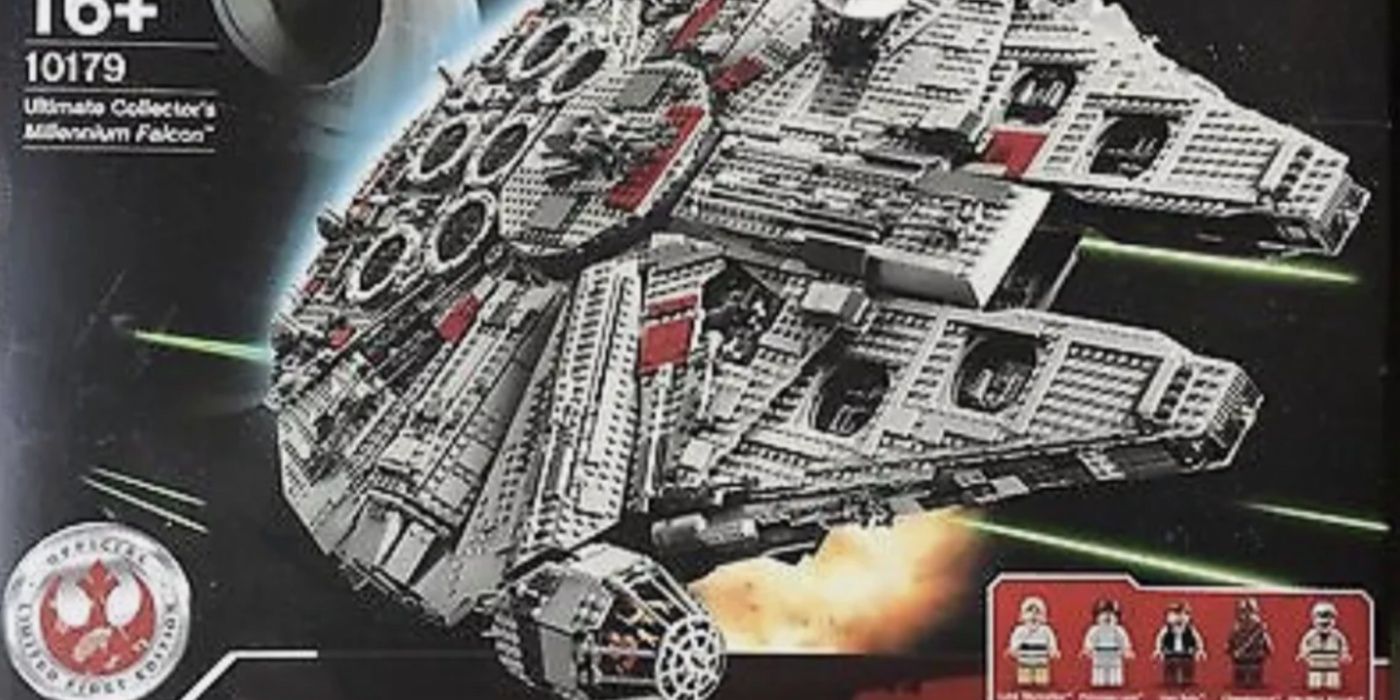 A imagem mostra o Millennium Falcon do Lego Ultimate Collector.