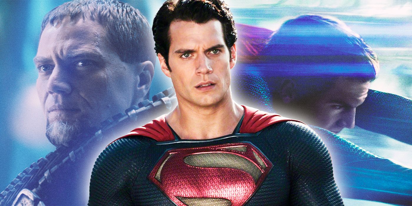 Henry Cavill as Superman and Michael Shannon as General Zod in Man of Steel