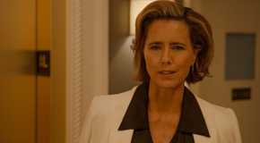 A close-up of Sofia talking with a puzzled look in Only Murders in the Building.