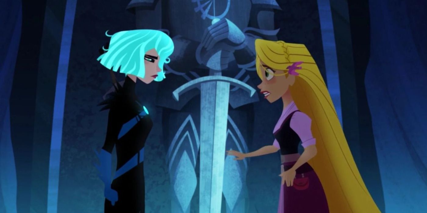 Rapunzel e Cassandra se enfrentam no Dark Kingdom de Tangled: the Series.