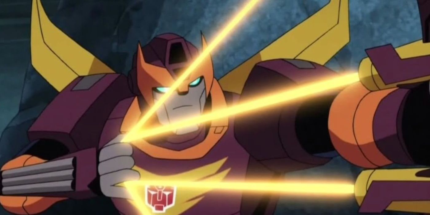 Rodimus Minor desenha seu arco em Transformers: Animated.