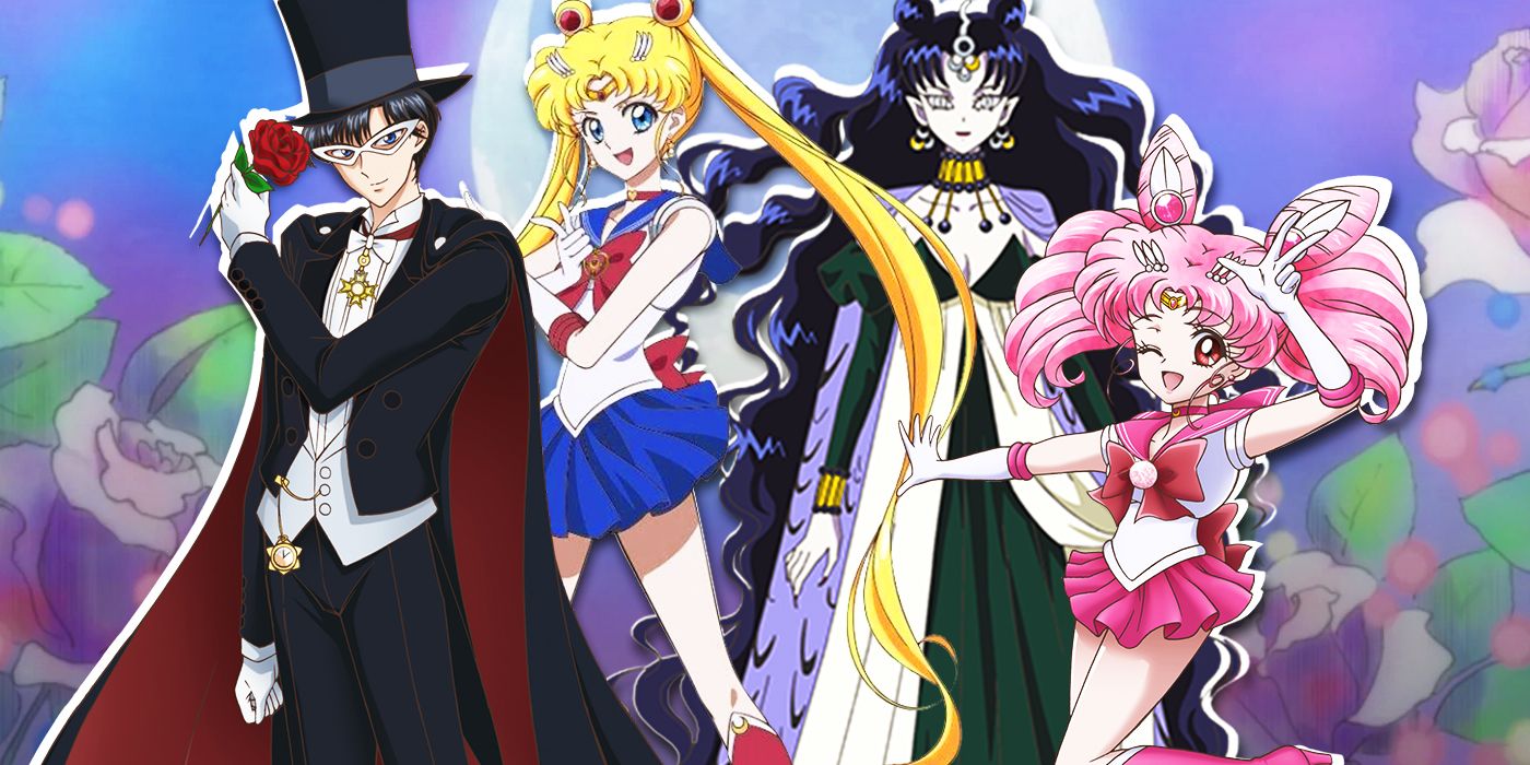 Sailor Moon, Chibiusa, Tuxedo Mask, & Queen Nehelenia