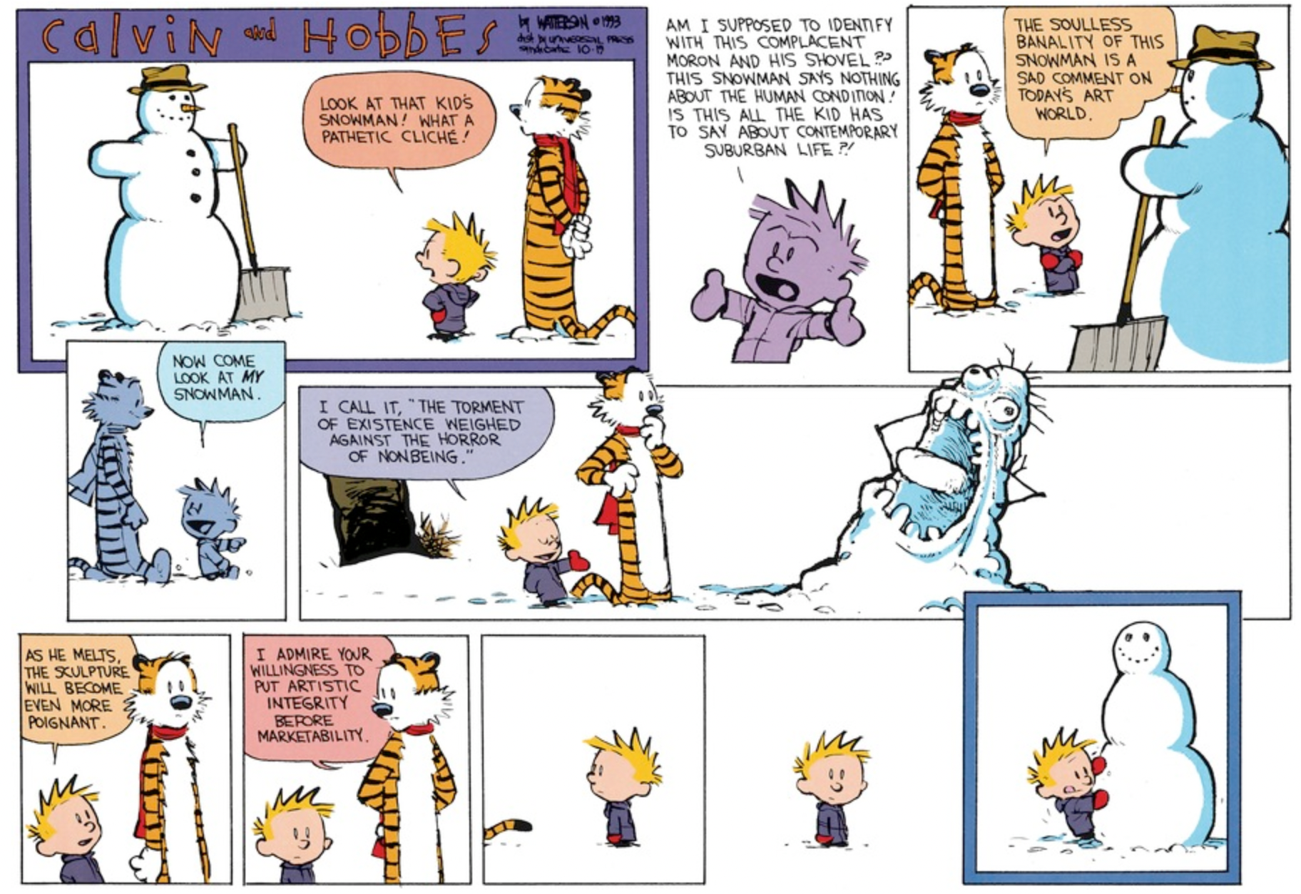 Calvin and Hobbes Argue Over Marketability