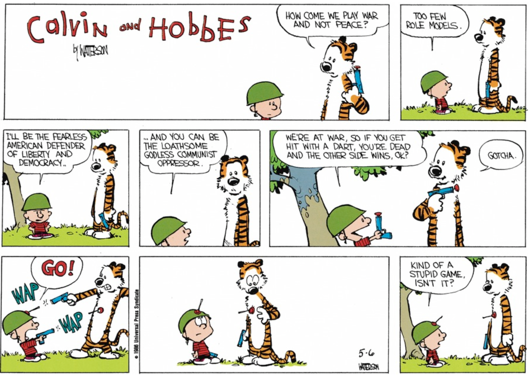 Calvin Discovers the Futility of War