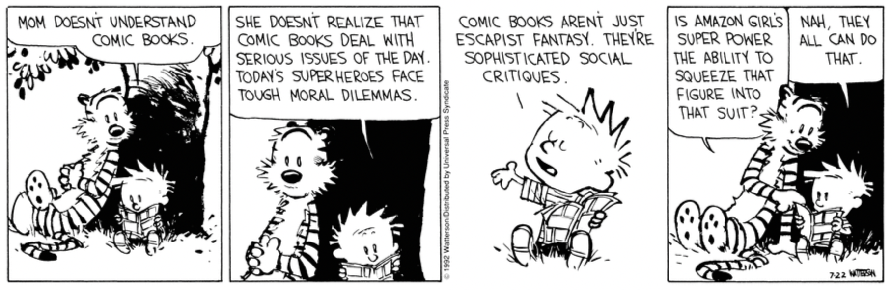 Calvin Defends the Value of Comic Books