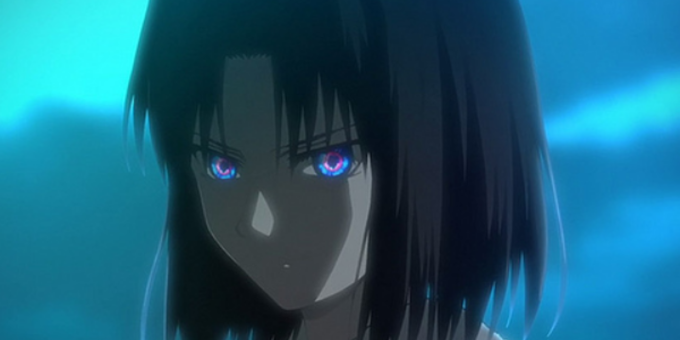 Shiki Ryogi is glaring in Garden of Sinners: Overlooking View.