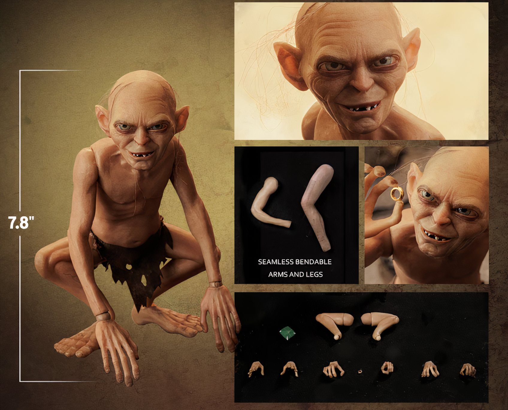 El Señor de los Anillos: Se revelan las figuras realistas de Gollum y Smagol en escala 1/6