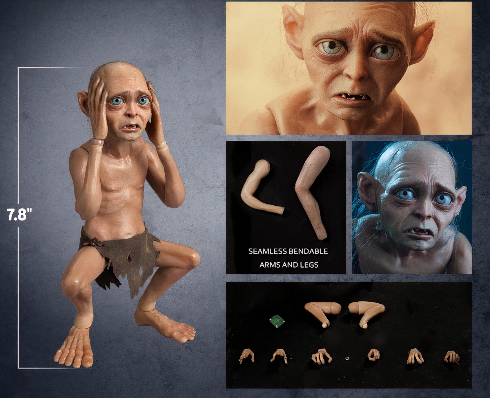 El Señor de los Anillos: Se revelan las figuras realistas de Gollum y Smagol en escala 1/6