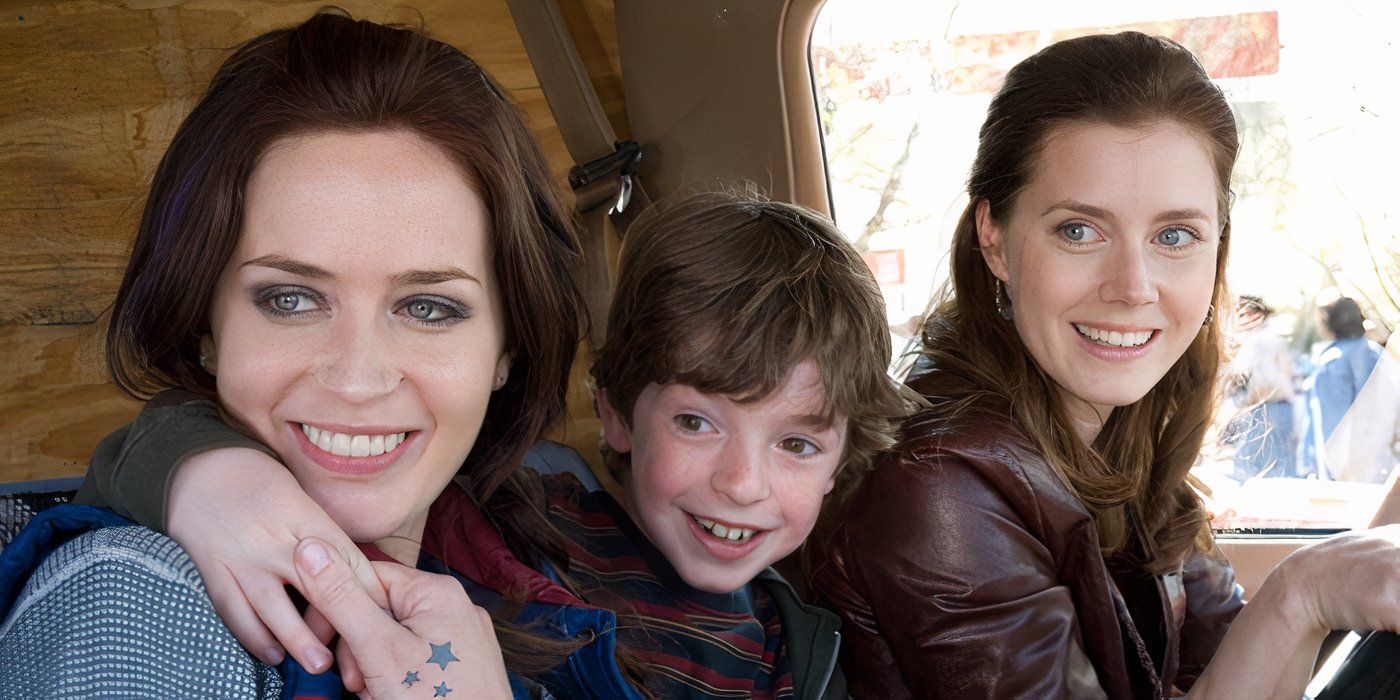 Norah, Oscar, and Rose are happy together inside the van in Sunshine Cleaning