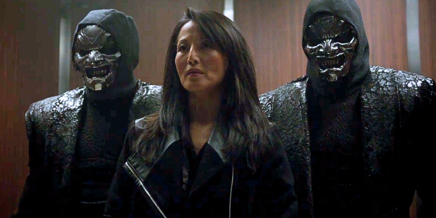 Tamlyn Tomita as Noshiko Yukimura and her Oni prepare for battle in Teen Wolf