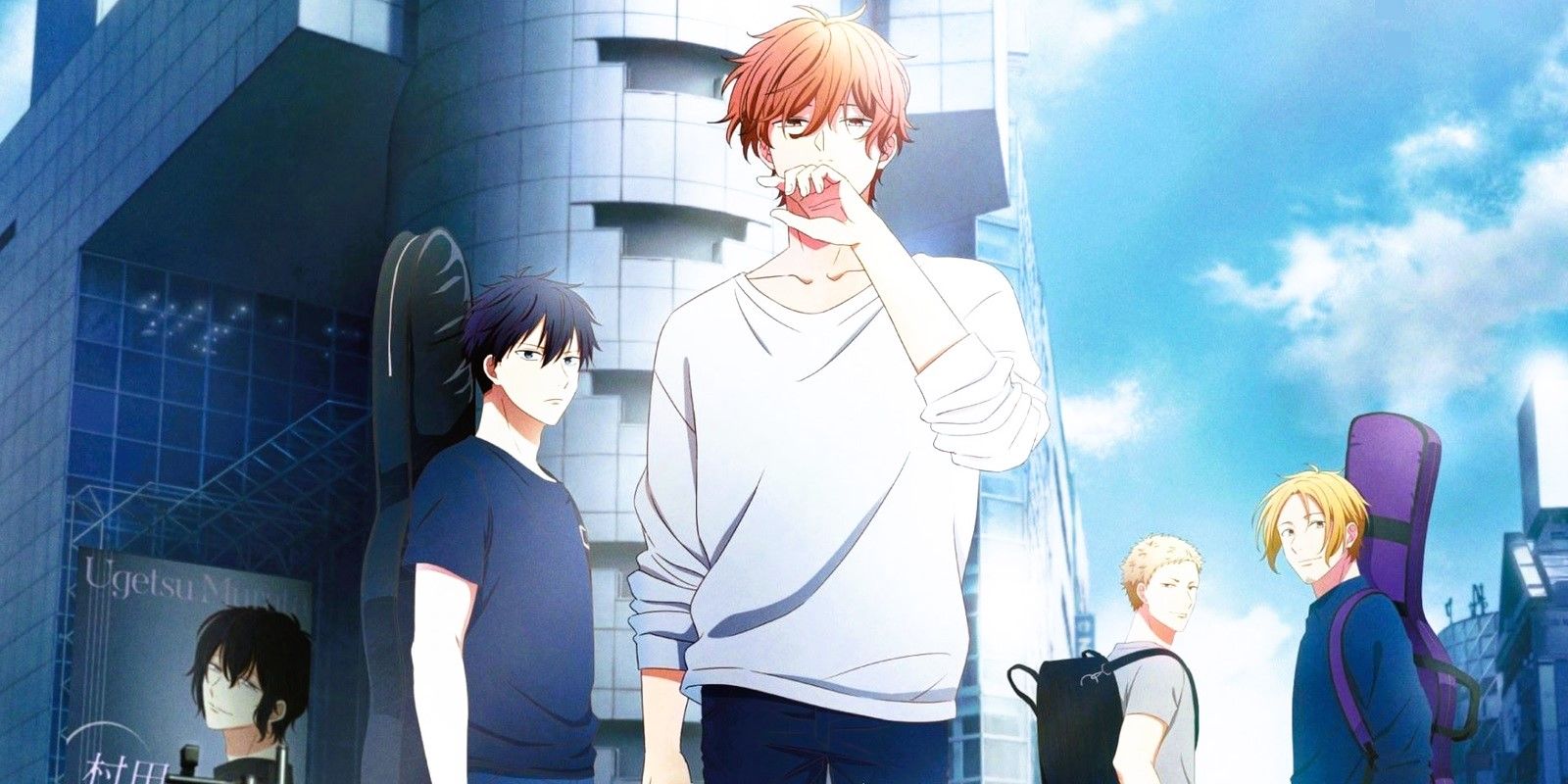 Mafuyu, Ritsuka, Haruki and Akihiko in the boys' love anime Given