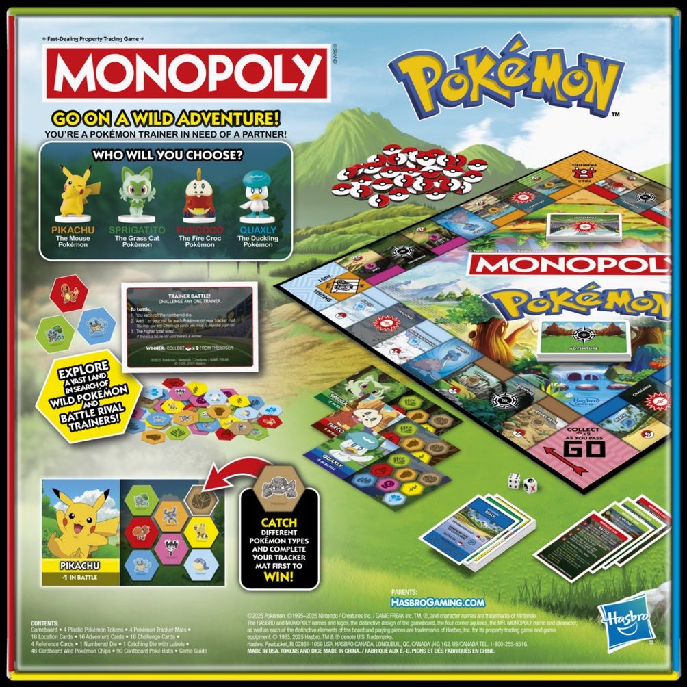 Monopoly's New Pokmon Edition Challenges Gamers to Pick Their Starter & Catch 'Em All