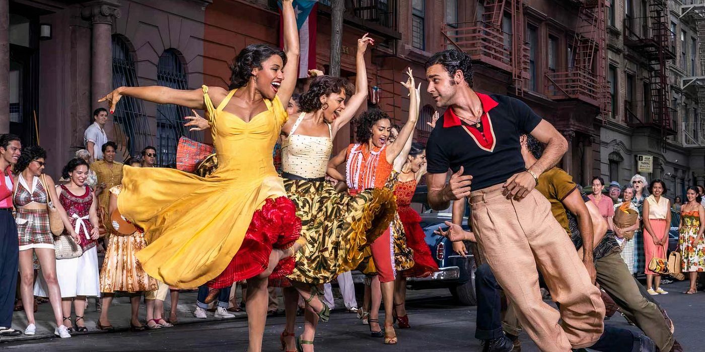 Bernardo and Anita dance about America in West Side Story.