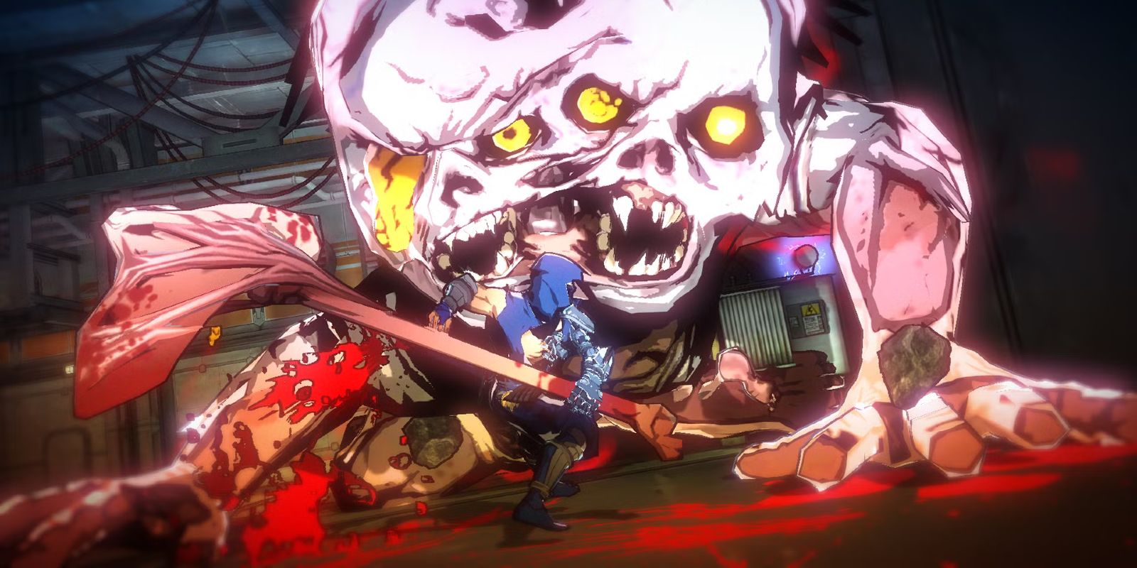 Yaiba Ninja Gaiden Z Boss Battle againt giant two-headed mutant