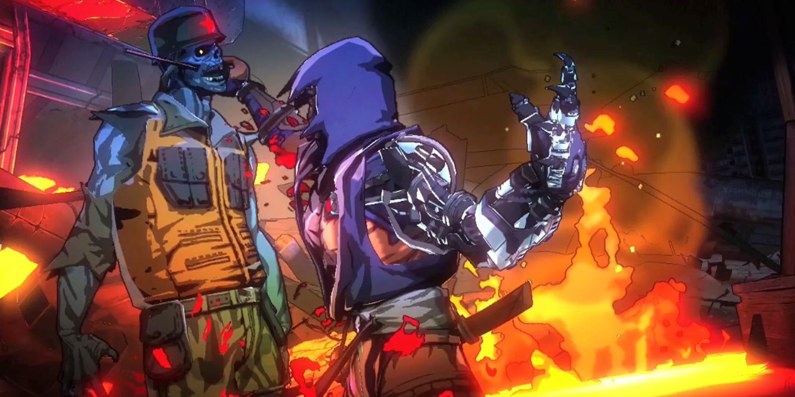 Yaiba Ninja Gaiden Z Zombie Soldier getting stabbed by Yaiba