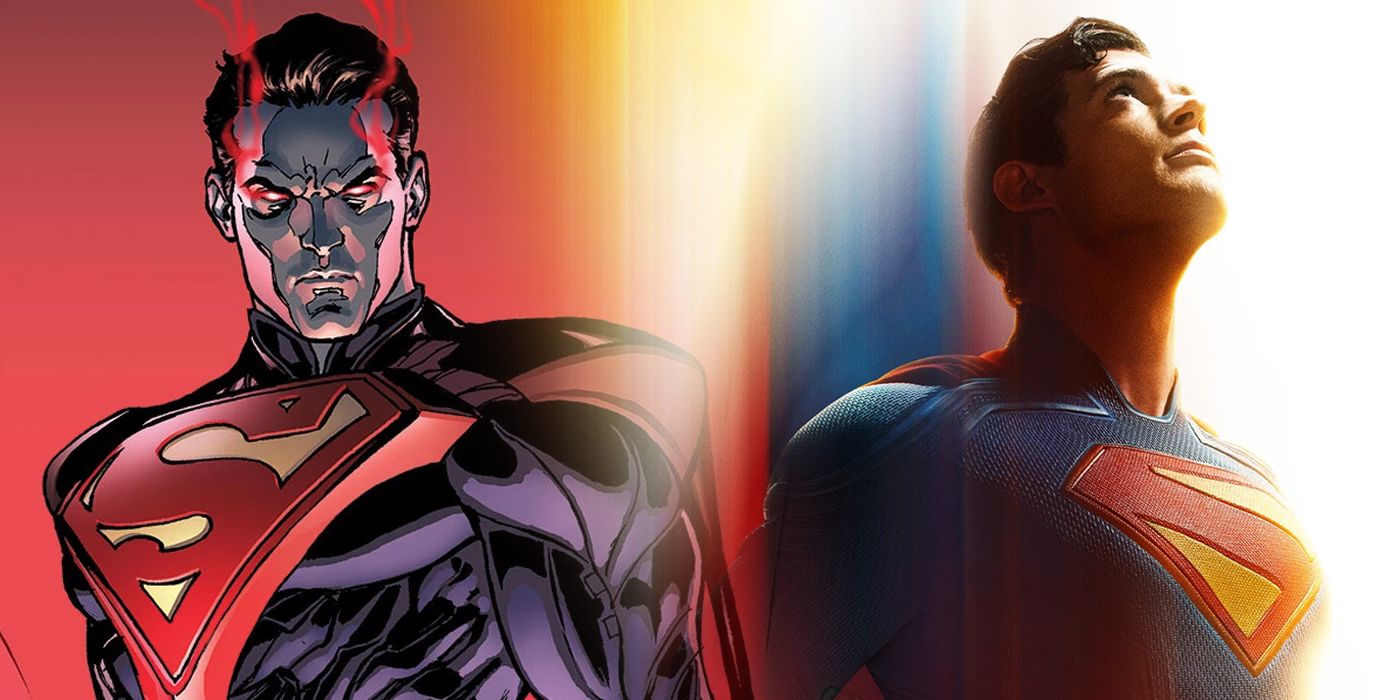 Collage of Injustice Superman with David Corenswet's Superman