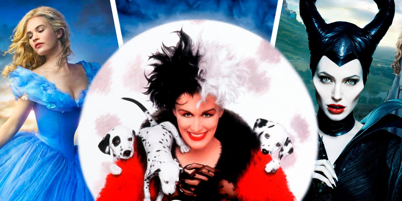 1996's 101 Dalmatians, 2014's Maleficent, and 2015's Cinderella