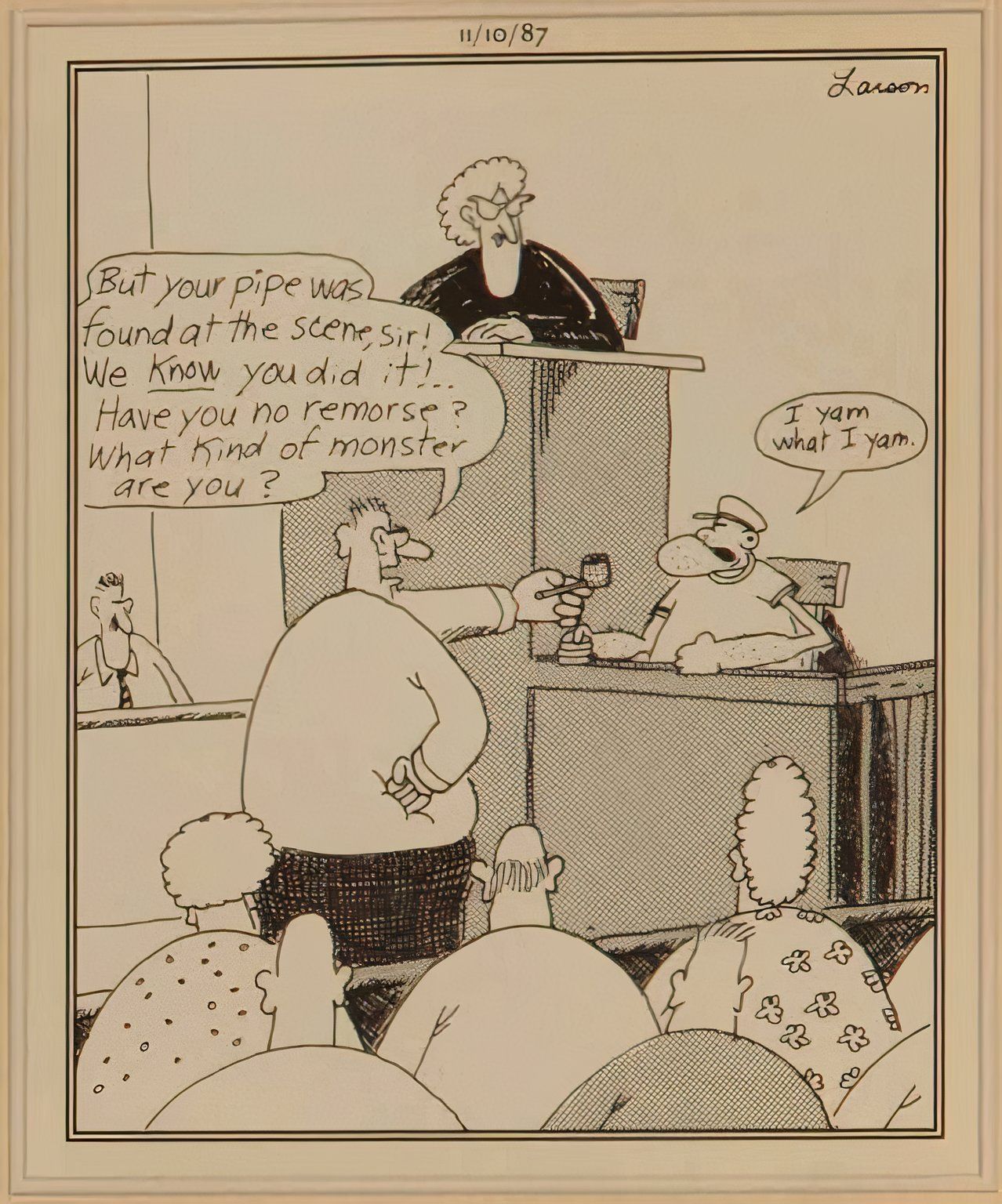 Popeye takes the stand to answer for his crimes.