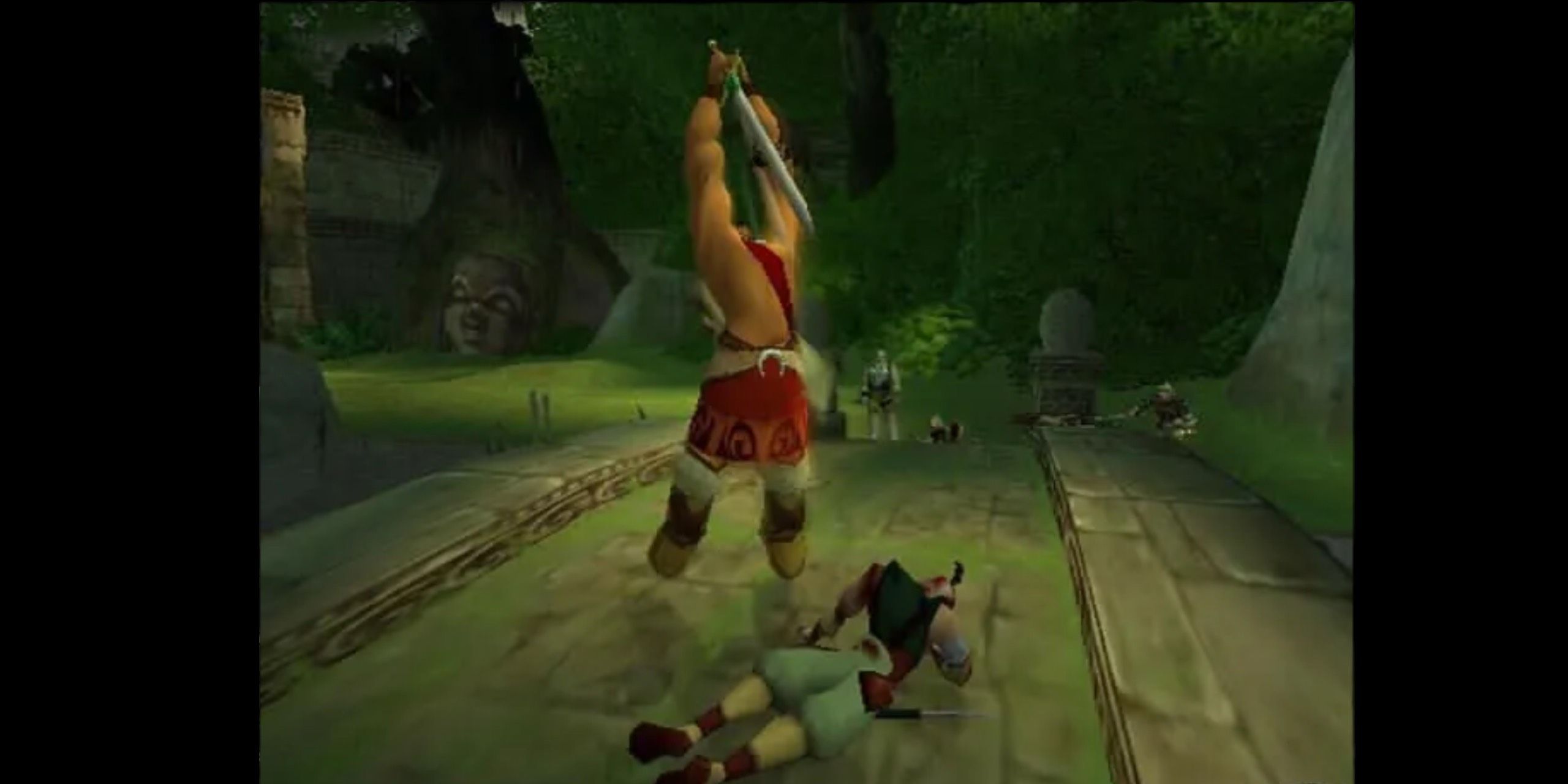 A Screenshot from the combat in Mark of Kri