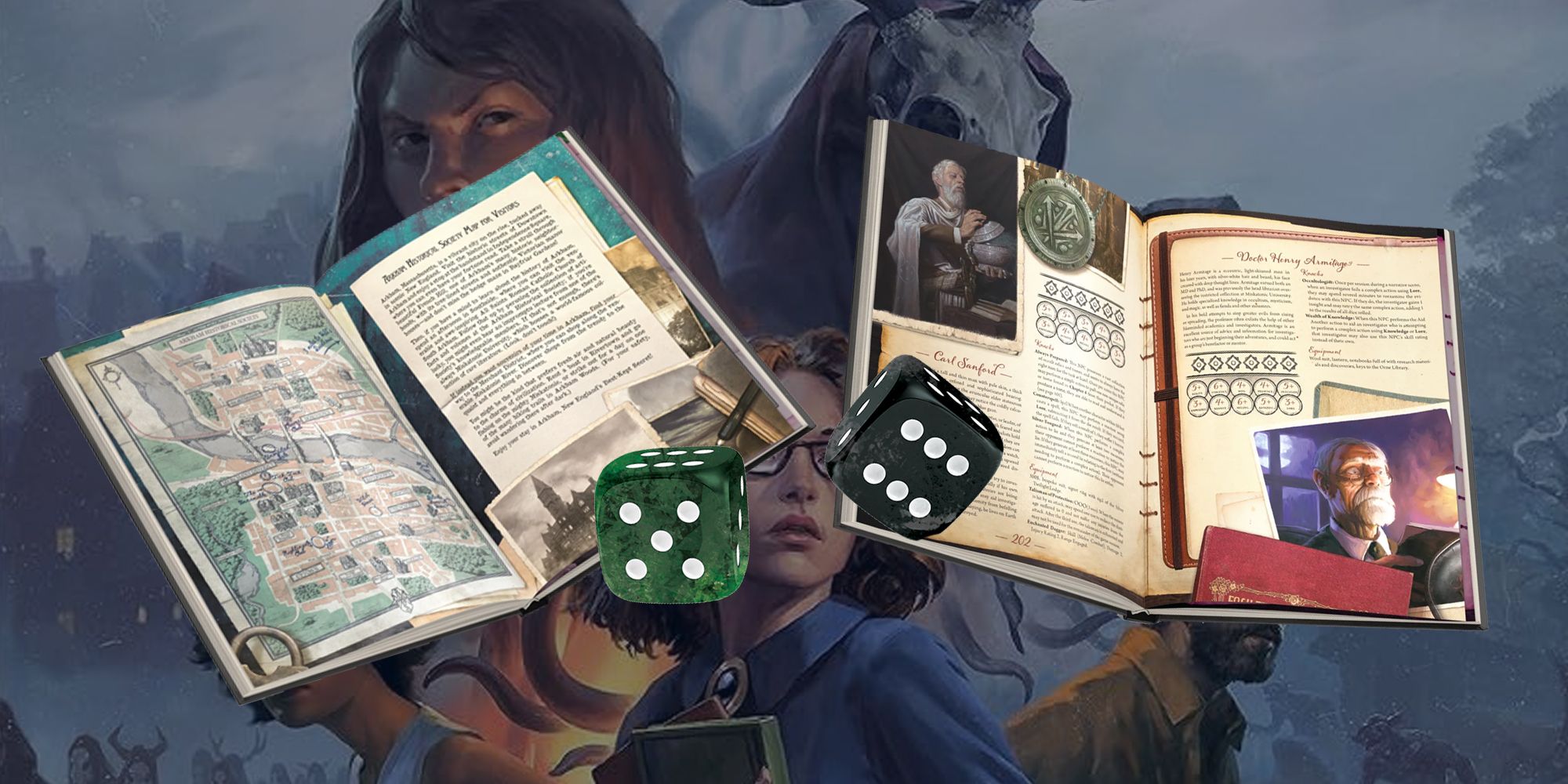 Colagem de Arkham Horror The Roleplaying Game