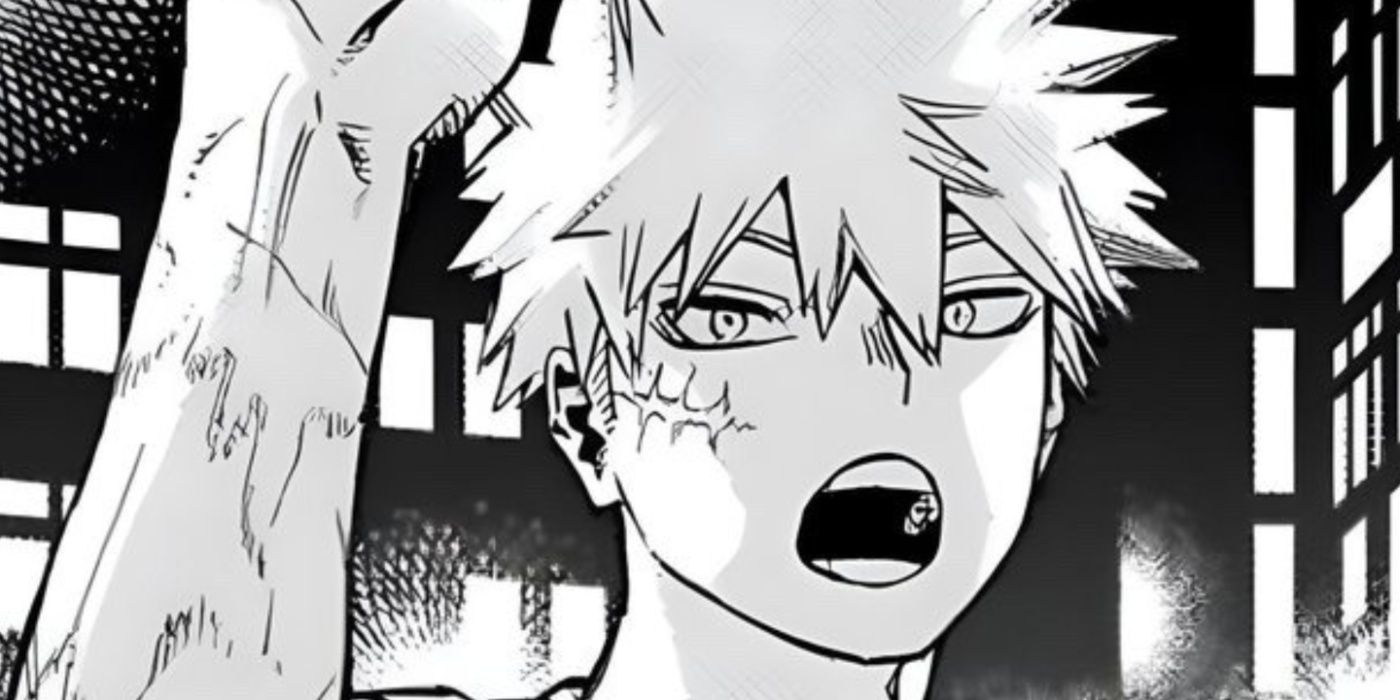 Bakugo acenando para Deku em My Hero Academia.