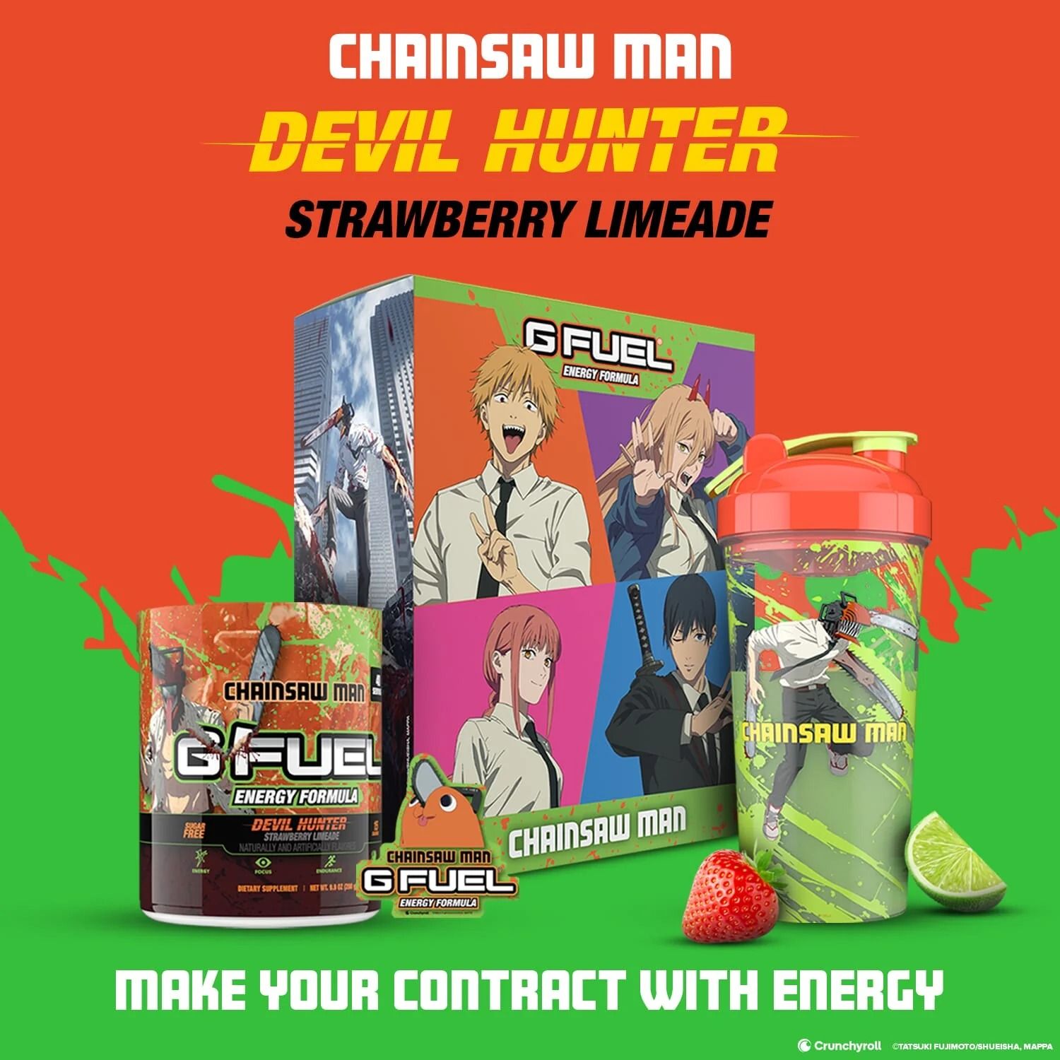 Chainsaw Man & G Fuel Reveal New Collaboration for Energy Drink Fans With 'Gory' Strawberry Limeade