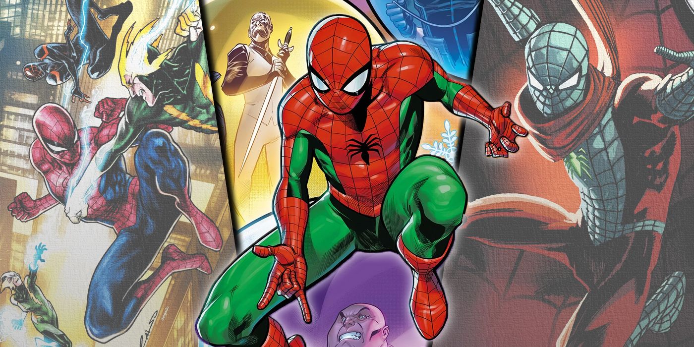 Split image of covers to Spectacular Spider-Man, Ultimate Spider-Man, and Amazing Spider-Man