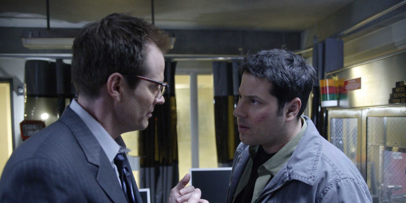 Jack Coleman as Noah Bennet and Greg Grunberg as Matt Parkman in Heroes