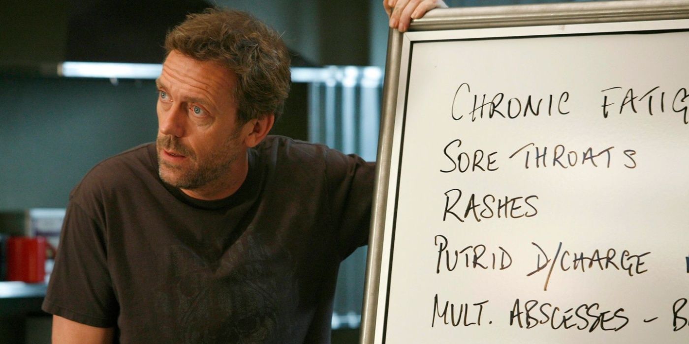 House fica ao lado de seu quadro branco em House MD