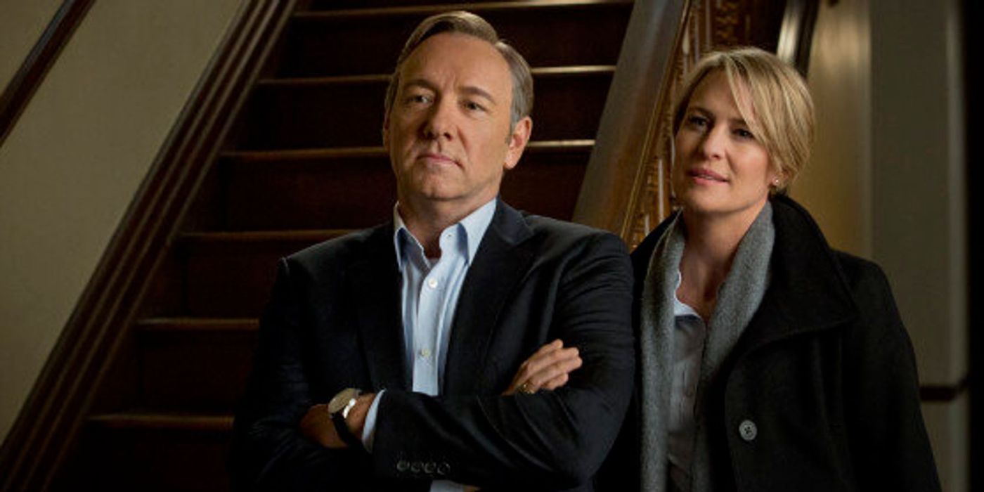 Kevin Spacey como Frank Underwood y Robin Wright como Claire Underwood en House of Cards