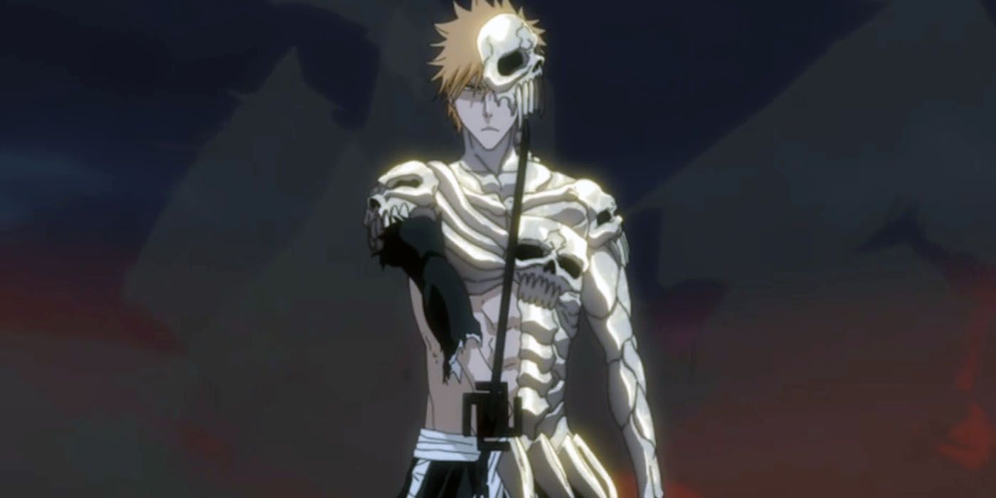 Ichigo em sua armadura de caveira no filme Bleach Hell Chapter