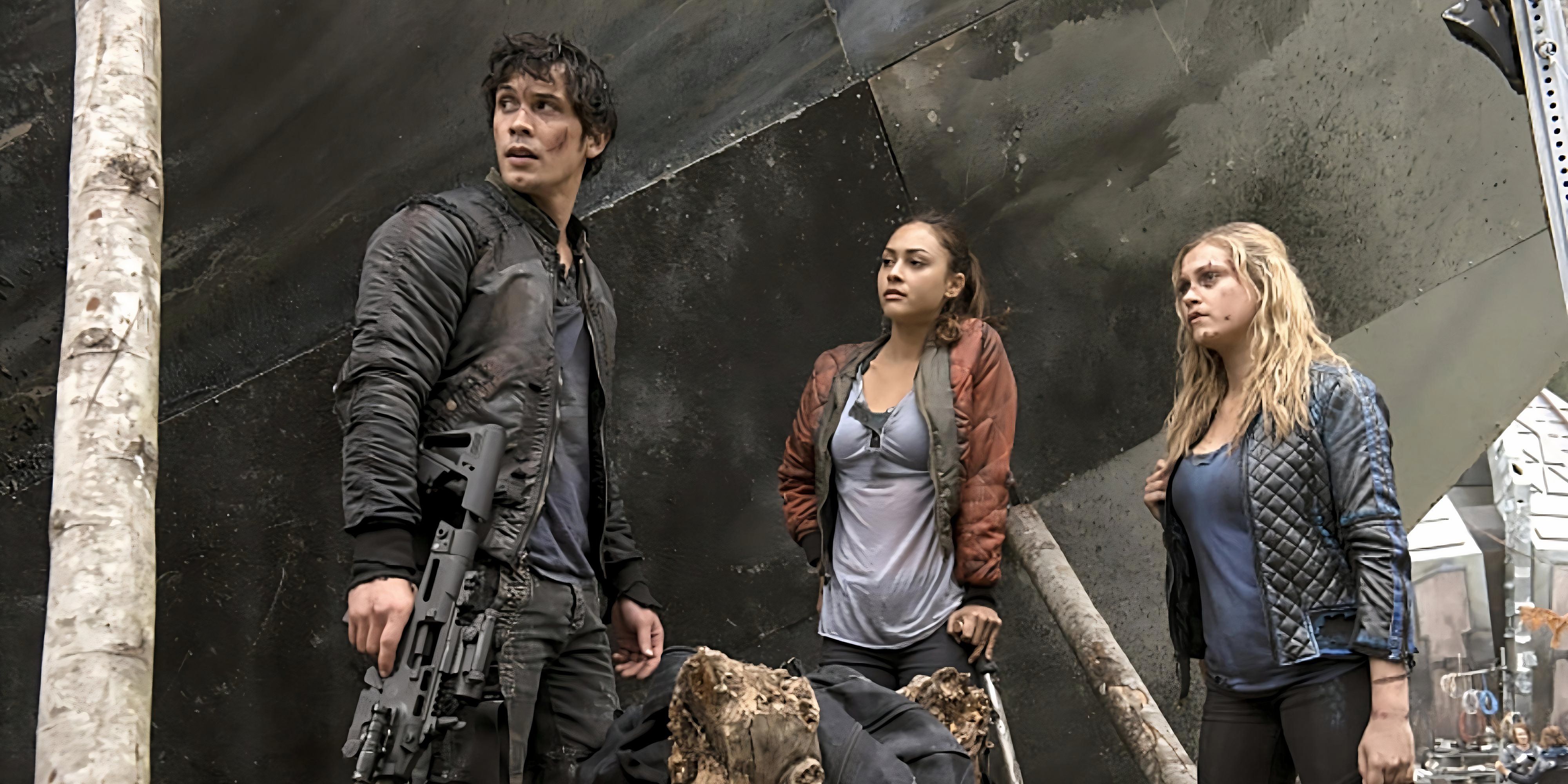 Bellamy, Raven and Clarke in The 100