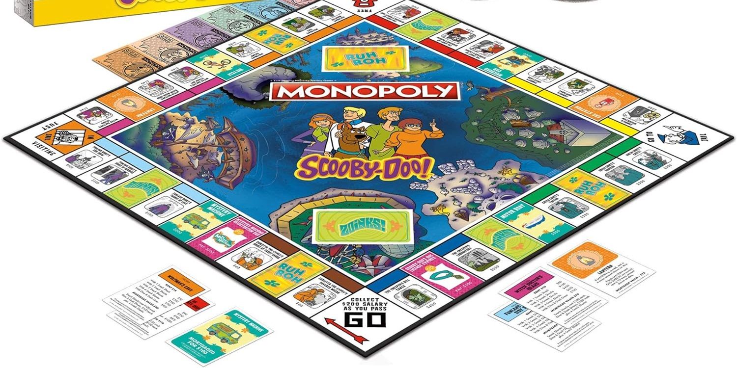 Uma imagem mostra o tabuleiro do jogo Monopoly Scooby-Doo.