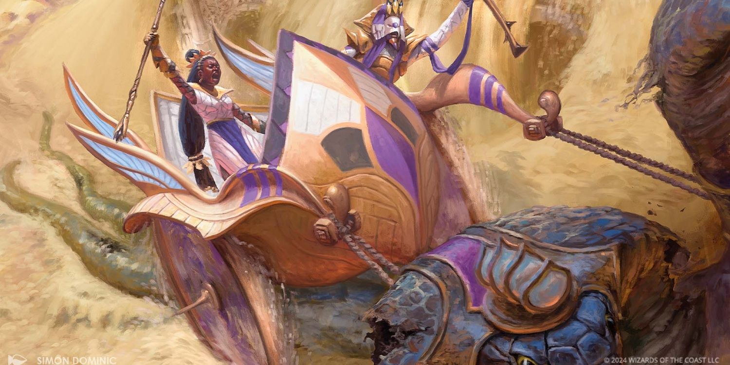 Arte da expansão Aetherdrift de Magic: The Gathering apresentando os Campeões de Amonkhet.