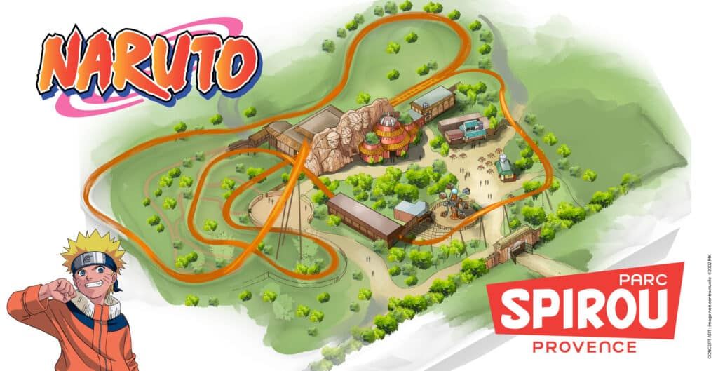 parque temático naruto no parc spirou provence arte conceitual