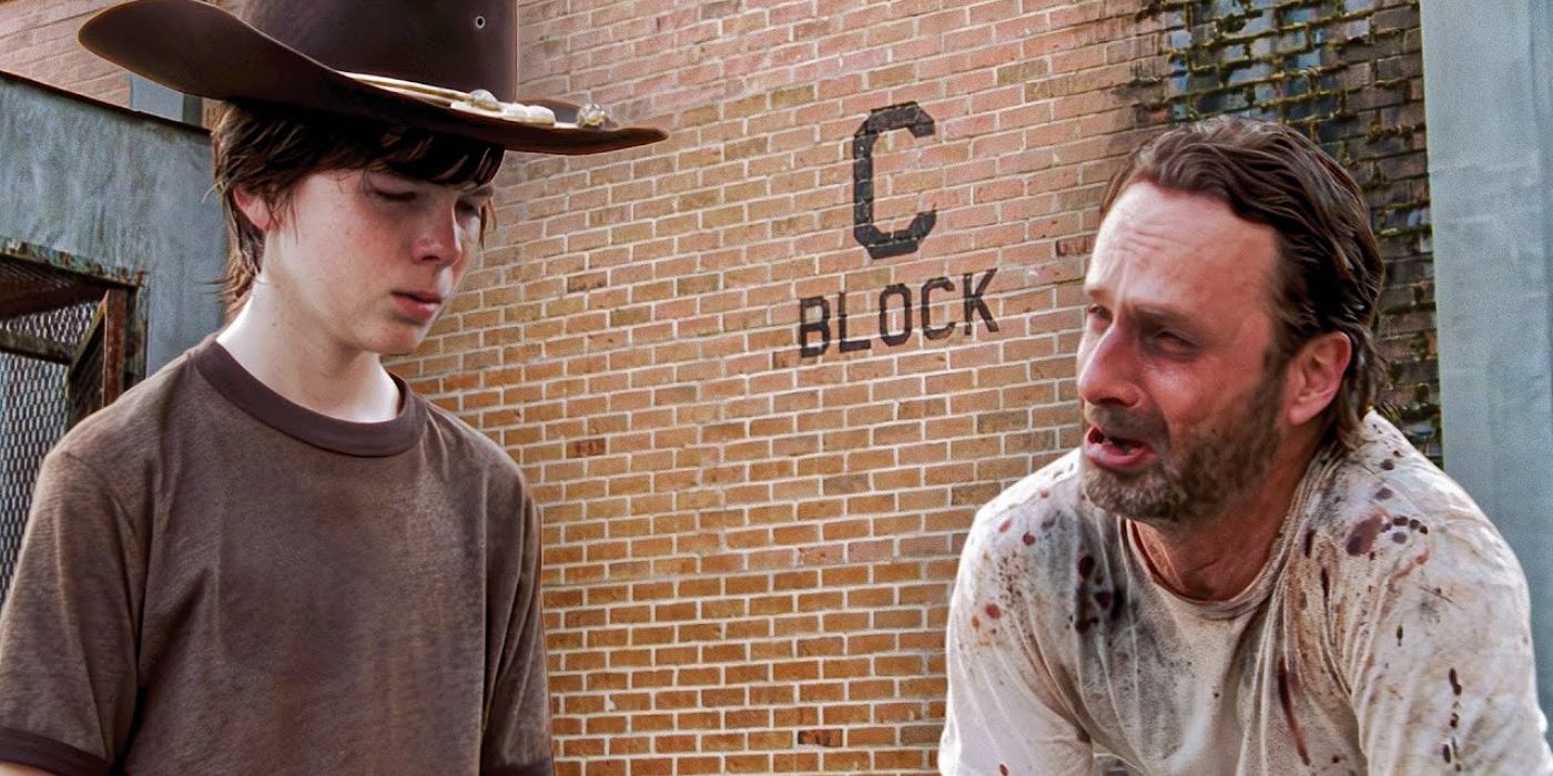 Rick Grimes llora en The Walking Dead