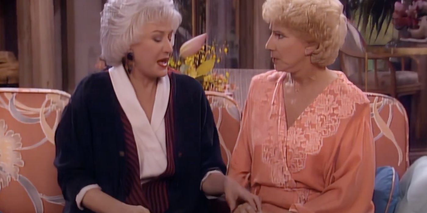 Bea Arthur como Dorothy Zbornak e Dena Dietrich como Gloria Harker em Golden Girls