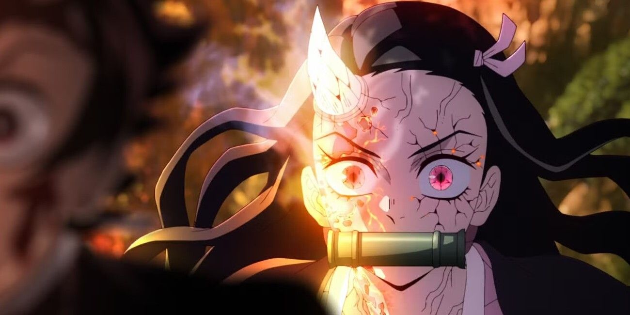 Nezuko queima à luz do sol em Demon Slayer