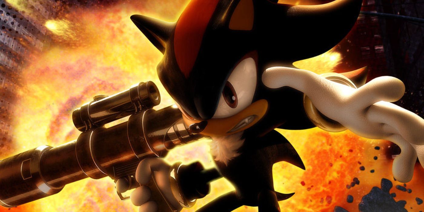 A capa do videogame Shadow the Hedgehog.